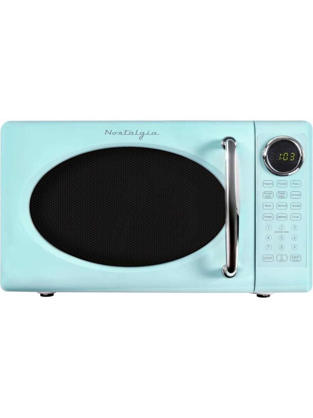 Retro 0.7 Cu Ft Microwave Oven - 700W Countertop, Glass Turntable, Child Lock, 8